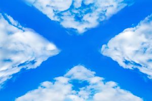 Saltire in the sky - St Andrew's Day in Scotland